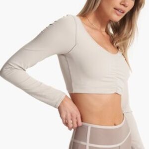 Vuori Long Sleeve Ruched Bra Top